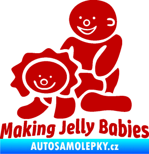 Samolepka Making jelly babies tmavě červená