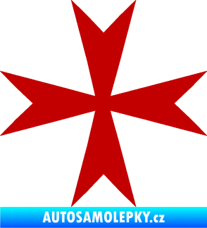 Samolepka Maltézský kříž 002 tmavě červená