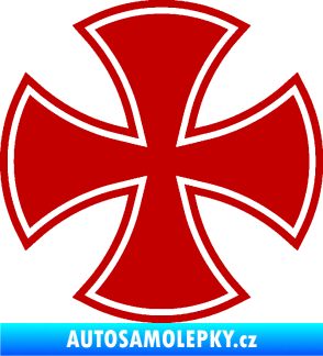 Samolepka Maltézský kříž 003 tmavě červená