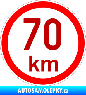 Samolepka Maximální rychlost 70km - nejvyšší konstrukční rychlost tmavě červená