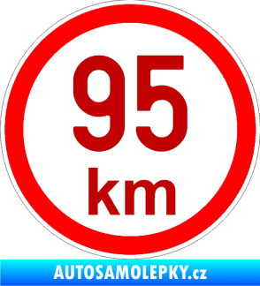 Samolepka Maximální rychlost 95km - nejvyšší konstrukční rychlost tmavě červená