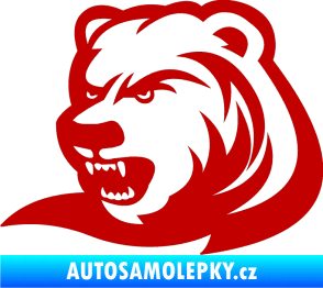 Samolepka Medvěd 001 levá tmavě červená