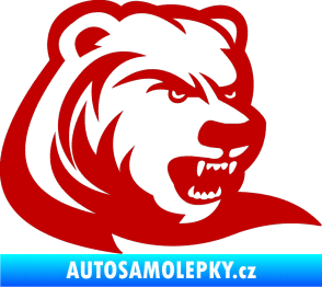 Samolepka Medvěd 001 pravá tmavě červená