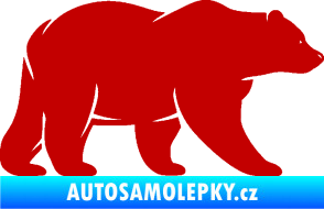 Samolepka Medvěd 002 pravá tmavě červená
