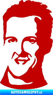 Samolepka Silueta Michael Schumacher levá tmavě červená