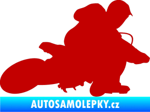 Samolepka Motorka 005 pravá motokros tmavě červená