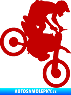 Samolepka Motorka 020 pravá motokros tmavě červená