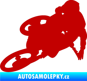 Samolepka Motorka 026 levá motokros freestyle tmavě červená