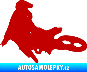 Samolepka Motorka 028 levá motokros tmavě červená
