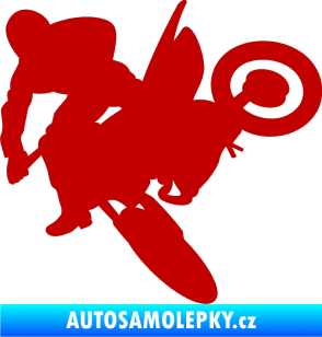 Samolepka Motorka 033 levá motokros tmavě červená