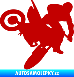 Samolepka Motorka 033 pravá motokros tmavě červená