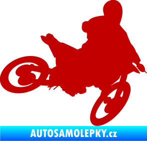 Samolepka Motorka 034 pravá motokros tmavě červená