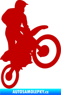 Samolepka Motorka 035 pravá motokros tmavě červená