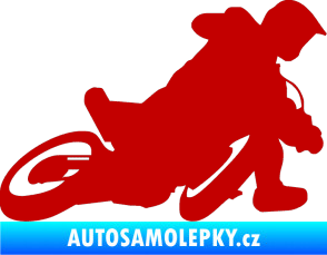Samolepka Motorka 039 pravá motokros tmavě červená