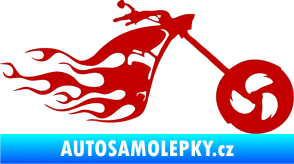 Samolepka Motorka 042 pravá plameny tmavě červená