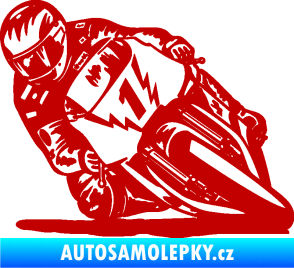Samolepka Motorka 051 levá tmavě červená