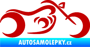 Samolepka Motorka 057 pravá obrys tmavě červená