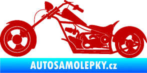Samolepka Motorka chopper 001 levá tmavě červená