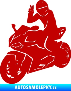 Samolepka Motorkář 006 levá tmavě červená