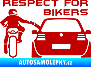 Samolepka Motorkář 008 respect for bikers nápis tmavě červená