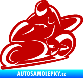 Samolepka Motorkář 011 levá tmavě červená