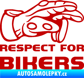 Samolepka Motorkář 014 pravá respect for bikers tmavě červená