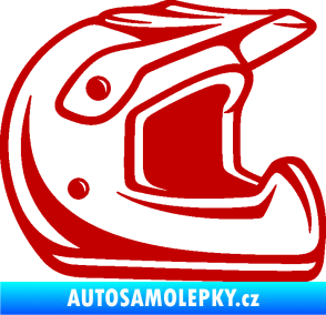 Samolepka Motorkářská helma 002 pravá tmavě červená