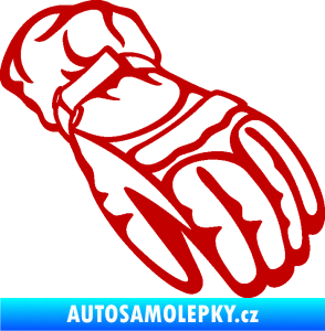 Samolepka Motorkářské rukavice 003 pravá tmavě červená