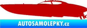 Samolepka Motorový člun 002 levá tmavě červená