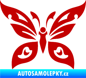 Samolepka Motýl 014 tmavě červená
