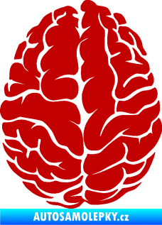 Samolepka Mozek 001 levá tmavě červená