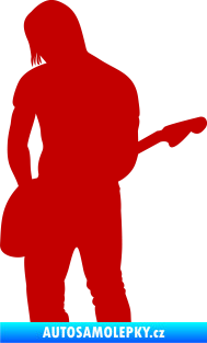 Samolepka Music 005 levá hráč na kytaru tmavě červená