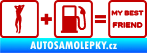 Samolepka My best friend  tmavě červená