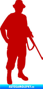 Samolepka Myslivec 004 pravá tmavě červená