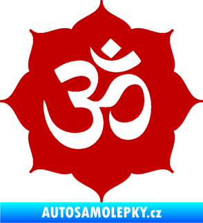 Samolepka Náboženský symbol Hinduismus Óm 002 tmavě červená