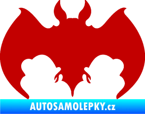 Samolepka Netopýr 002 tmavě červená