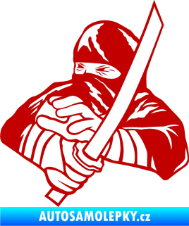 Samolepka Ninja silueta levá tmavě červená