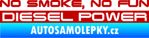 Samolepka No smoke. no fun, diesel power nápis tmavě červená