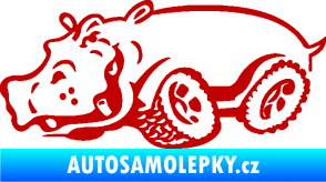 Samolepka Off Road 006 levá hroch tmavě červená