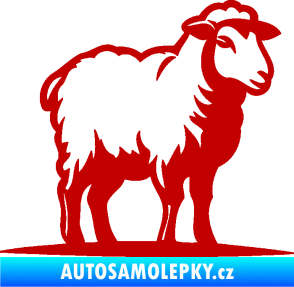 Samolepka Ovce 002 pravá tmavě červená