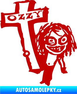 Samolepka Ozzy Osbourne 003 tmavě červená