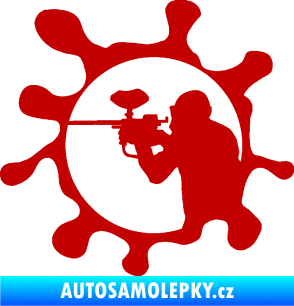 Samolepka Paintball 004 levá tmavě červená
