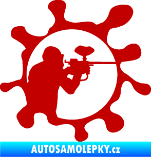 Samolepka Paintball 004 pravá tmavě červená