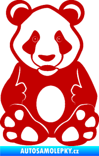 Samolepka Panda 006  tmavě červená