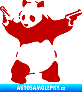 Samolepka Panda 007 levá gangster tmavě červená