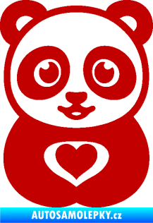 Samolepka Panda 008 roztomilá tmavě červená