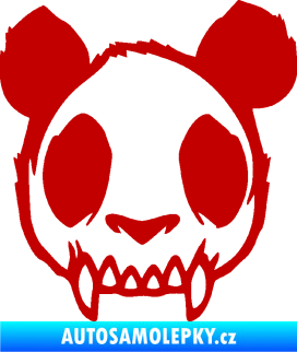 Samolepka Panda zombie  tmavě červená