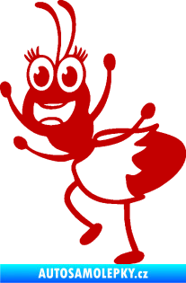 Samolepka Paní mravencová levá tmavě červená
