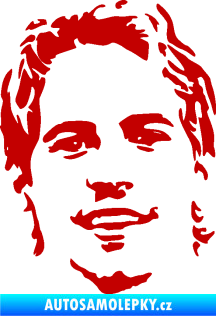 Samolepka Paul Walker 008 levá obličej tmavě červená