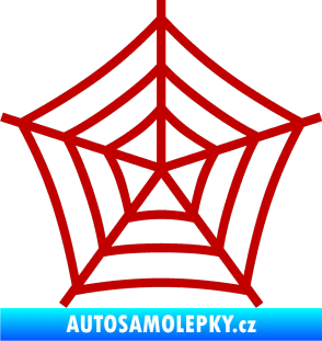 Samolepka Pavučina tmavě červená